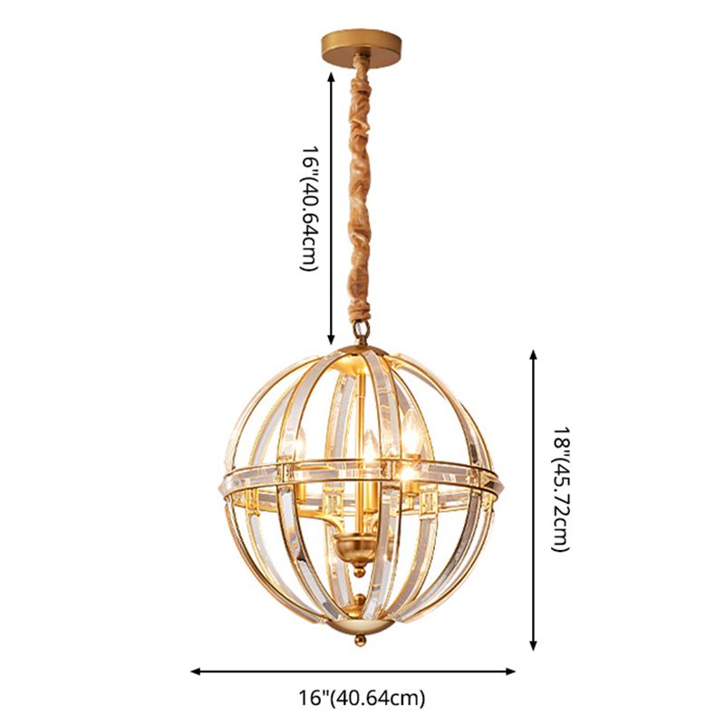 Globe Lantern Pendant Lighting Modern Crystal Dining Room Light Light