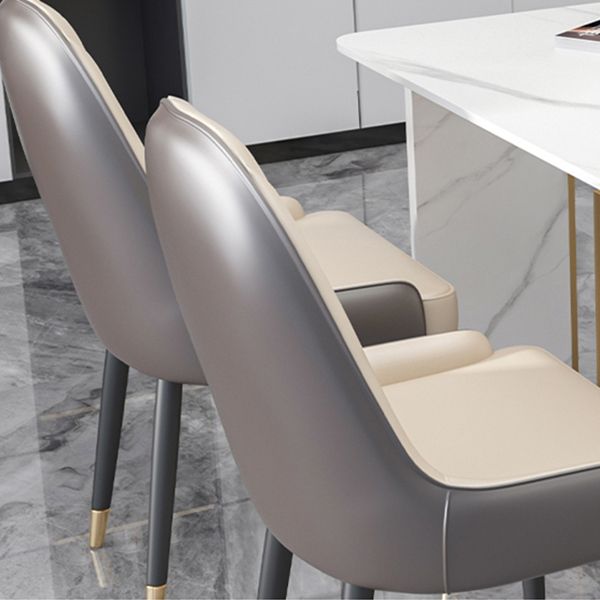 Luxury 1/2/5/7 Pieces Dining Set Sintered Stone Rectangle Dining Table Set with Chairs