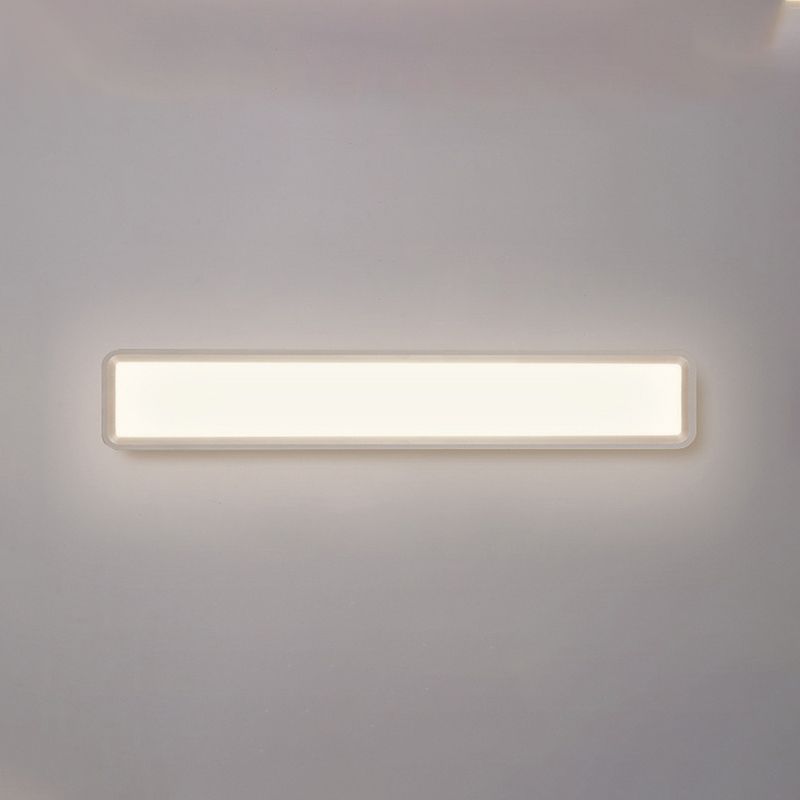 Metal Square Shape Wall Light Modern Style 1-Light Wall Mounted Light Fixture in White
