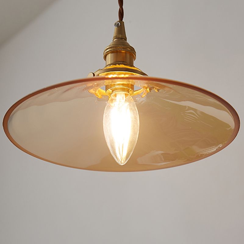 Lampada a sospensione in ottone in ottone in ottone industriale 1 lampada a sospensione in vetro leggero per ristorante