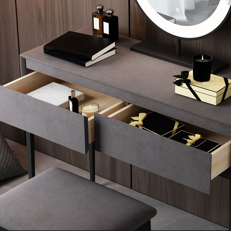 Contemporary Solid Wood Vanity Makeup Table Set 2-Drawer Vanity Dressing Table
