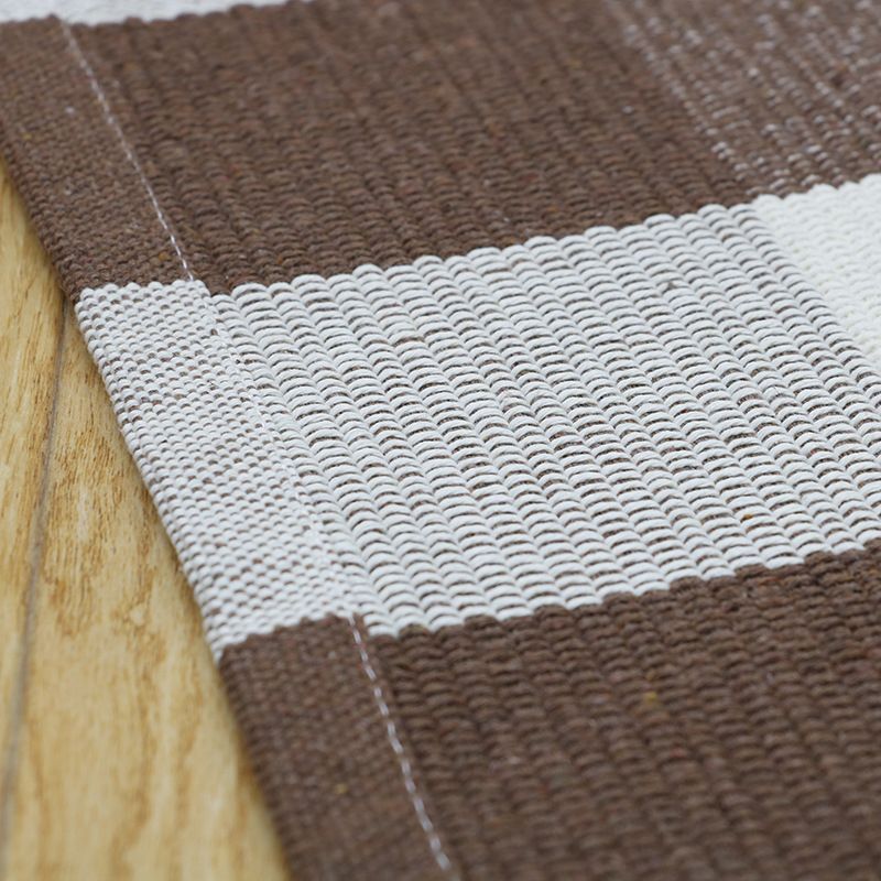 Classic Buffalo Plaid Rug Brown Funky Carpet Cotton Machine Washable Rug for Bedroom