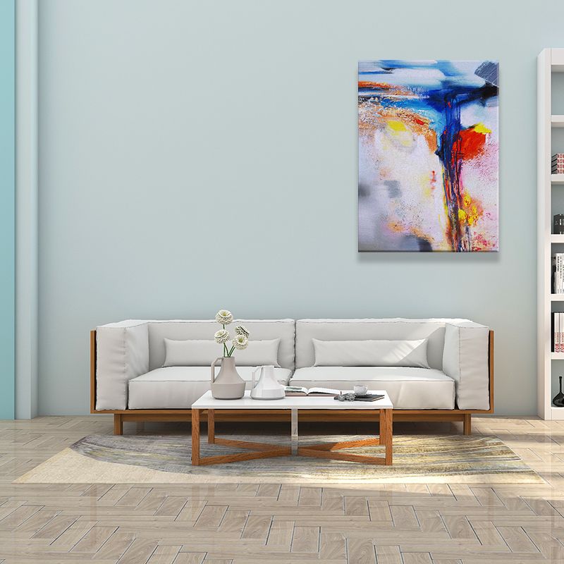 Modern Flow Pattern Wall Art Multicolored Abstract Painting for House Interior