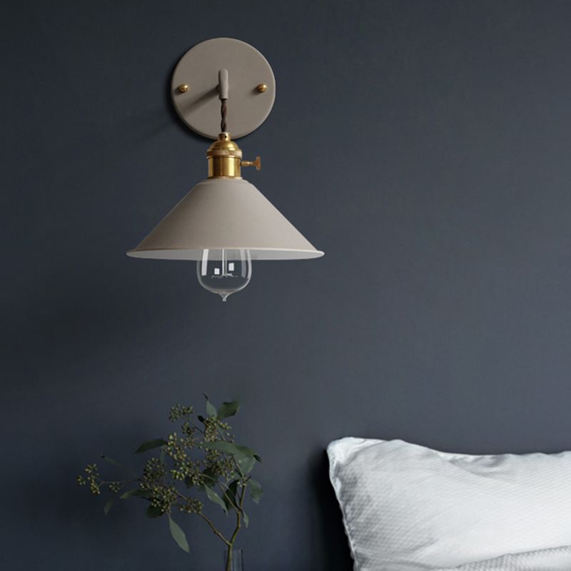 1-Light Cone Wall Light Sconce Modern Style Metal Wall Mounted Lights