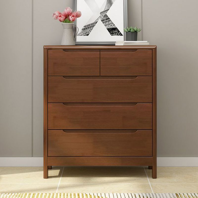 Contemporary Solid Wood Storage Chest Matte Finish Bedroom Dresser