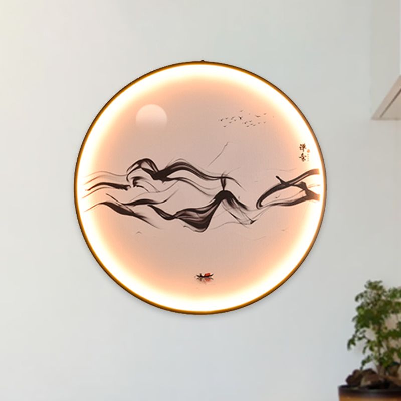 Zen/Hills Mural Wall Light Fixture Vintage Aluminum Black LED Wall Sconce Lighting for Restaurant