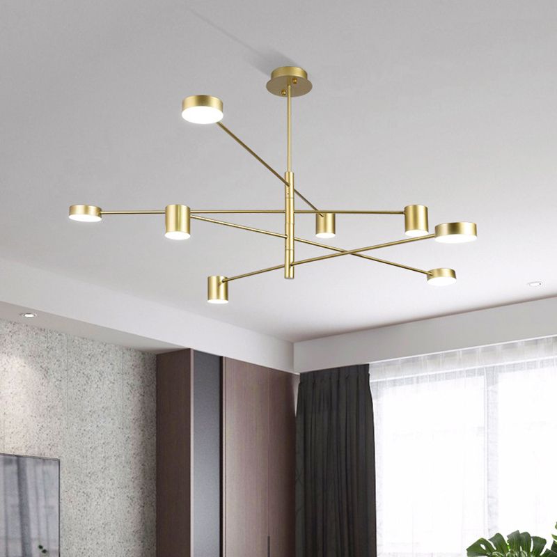 Gold Starburst Pendant Lighting Fixture Simple Style LED Metal Chandelier Pendant Light
