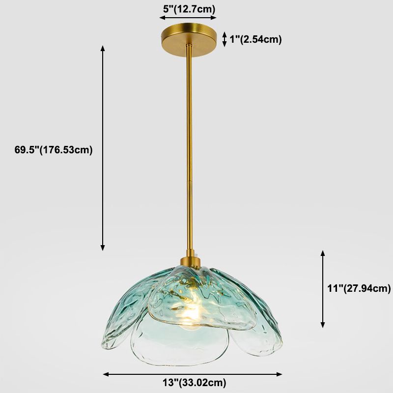 Farbenfrohe Blumenform hängen hängendes Flussglas 1 leichte Anhängerlampe für das Restaurant