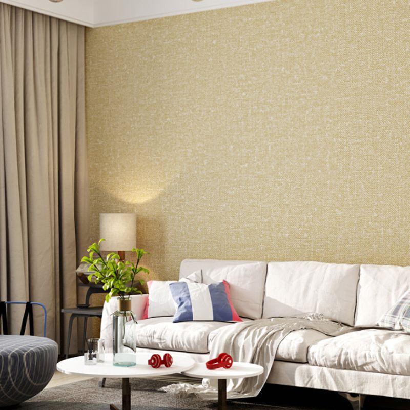 Soft Color Linen Pattern Wallpaper 31'L x 20.5"W Non-Pasted Water-Resistant PVC Wall Covering