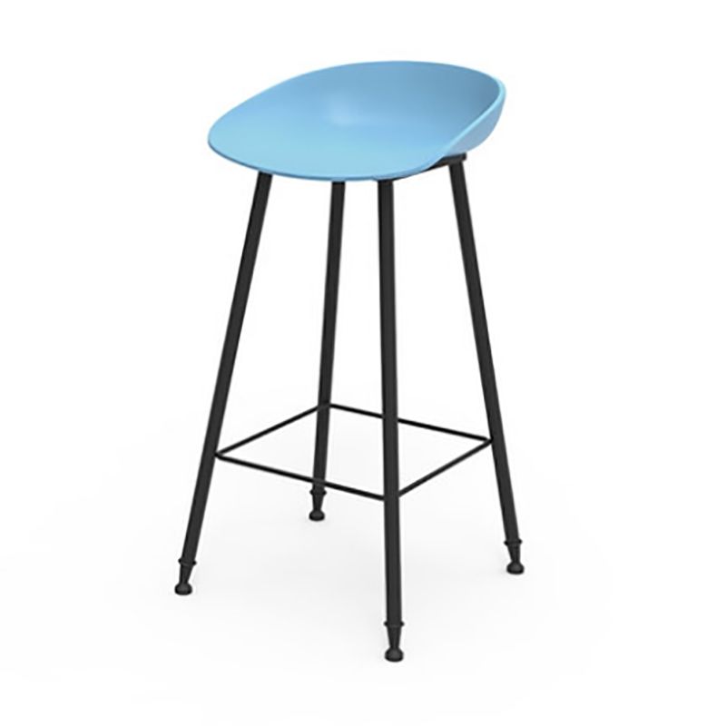 Modern Backrest Counter Stool Iron Cafe Bar Stool with Pedal and Acrylic Seat