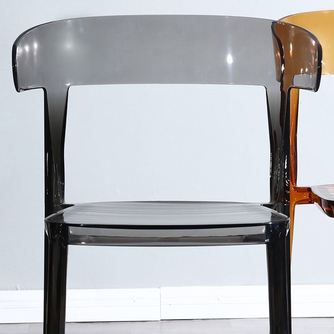 Silla de comedor de plástico de estilo nórdico, silla lateral de comedor con respaldo abierto para uso en restaurantes