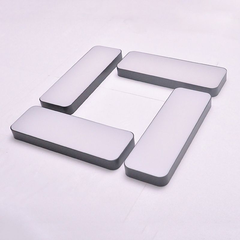 1-Light LED Flush Light Modern Aluminum Rectangular Ceiling Light Fixture