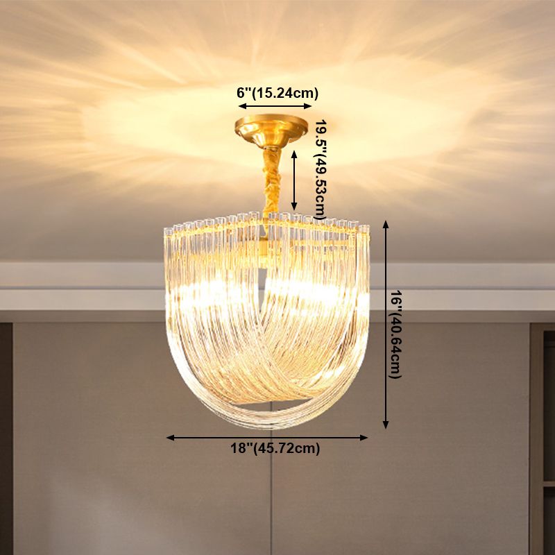 Moderne stijl kroonluchter koperen minimalisme hangend licht met kristal voor woonkamer