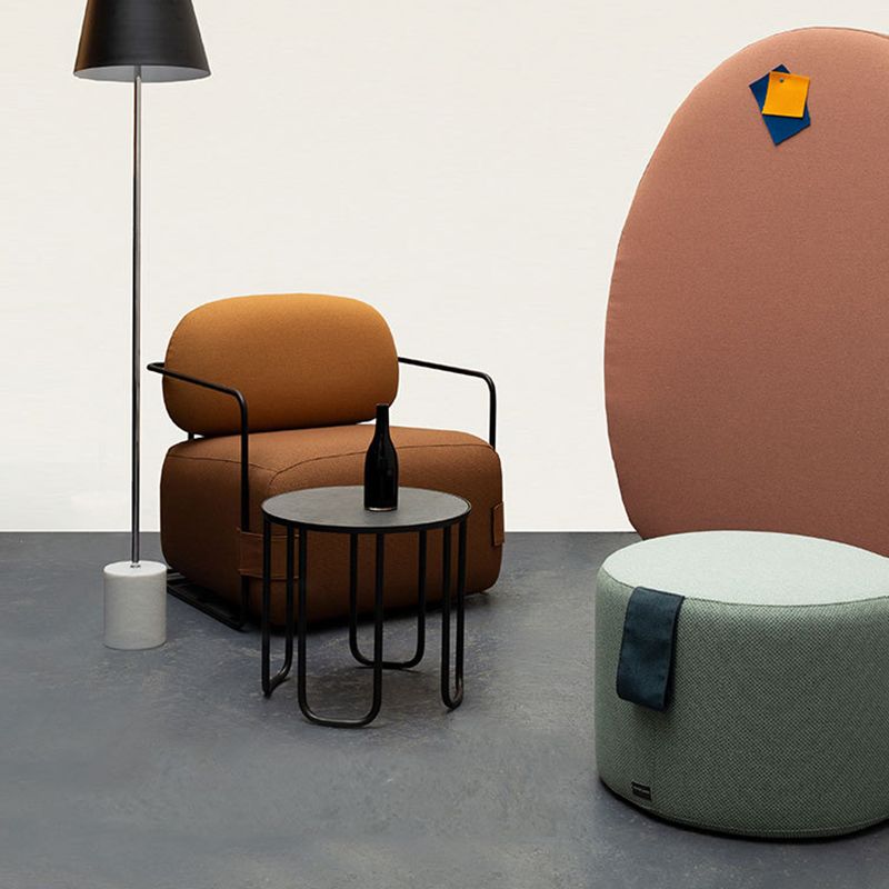 Modern Living Room Cushion Back Arms Included Fabric Arm Chair