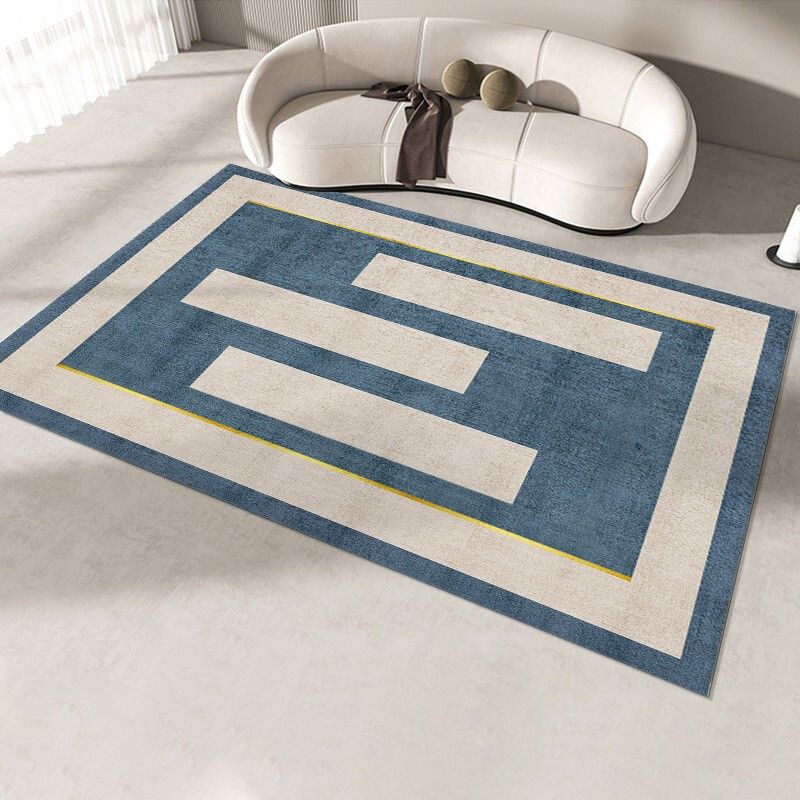 Modern Geometric Print Rug Polyester Indoor Carpet Non-Slip Backing Carpet for Living Room