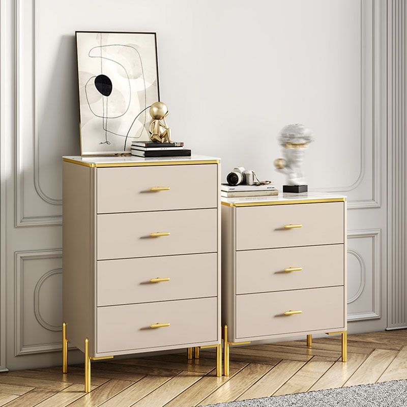 Glam Vertical Storage Chest Bedroom Stone Chest with Drawers