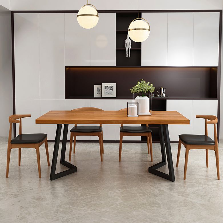 Industrial Style Dining Table Rectangle Brown Table for Home Kitchen without Chairs