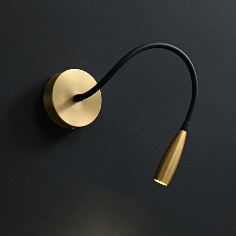 Gold Modern Wall Sconce Linear Shape Wall Light with Metal Shade for Bedroom