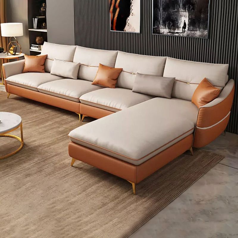 Faux Leather Sectioanl, Stain-Resistant,66.9" W for Living Room