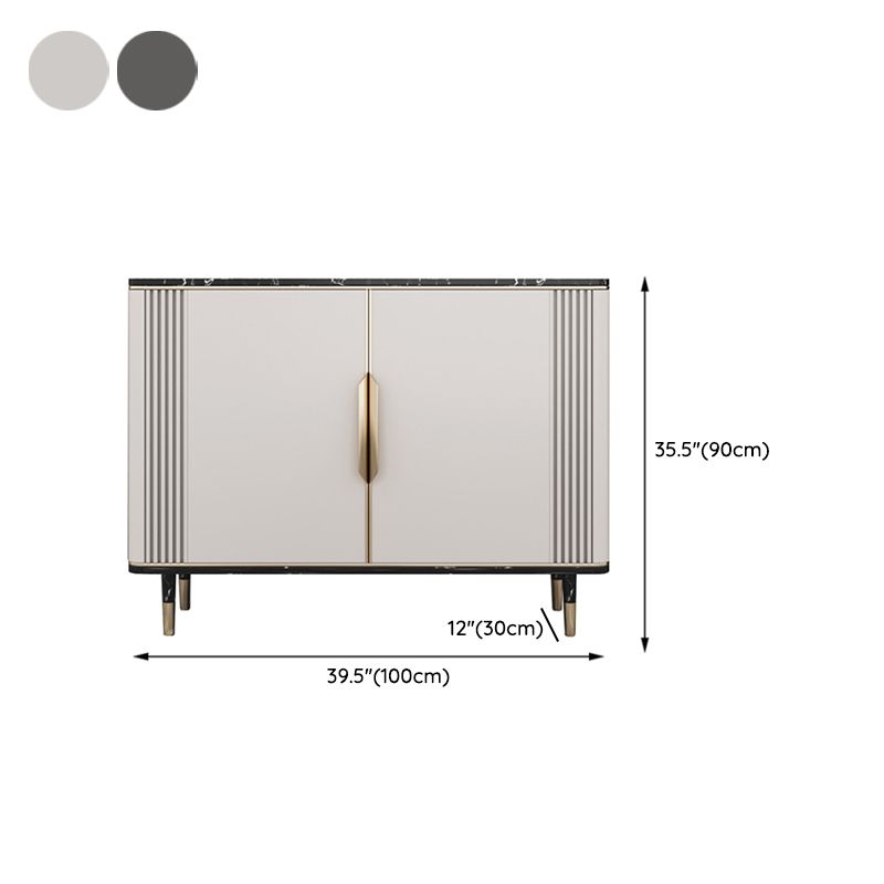 Glam Dining Server Marble Buffet Server with Doors for Living Room