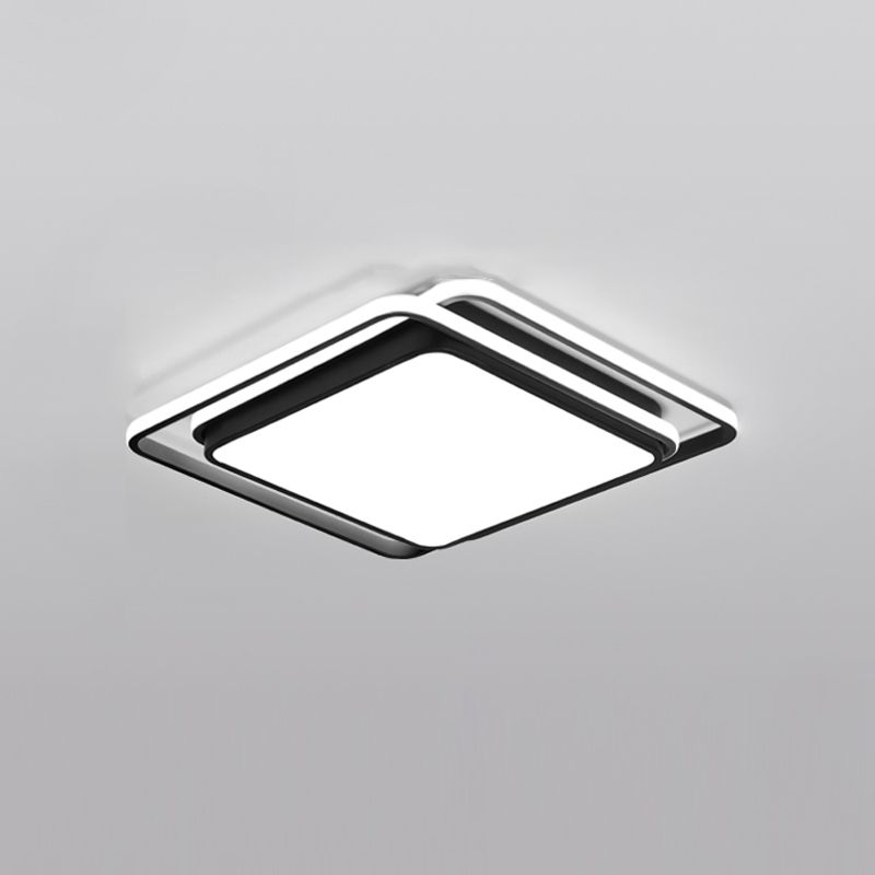 Luminaire de plafond encastré à montage encastré de simplicité noire Lumière montée au plafond de LED