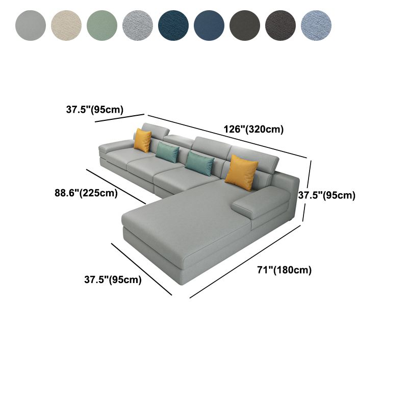 Pillow Top Arm Sectional with Pillow Back for Four People 37.4" Wide