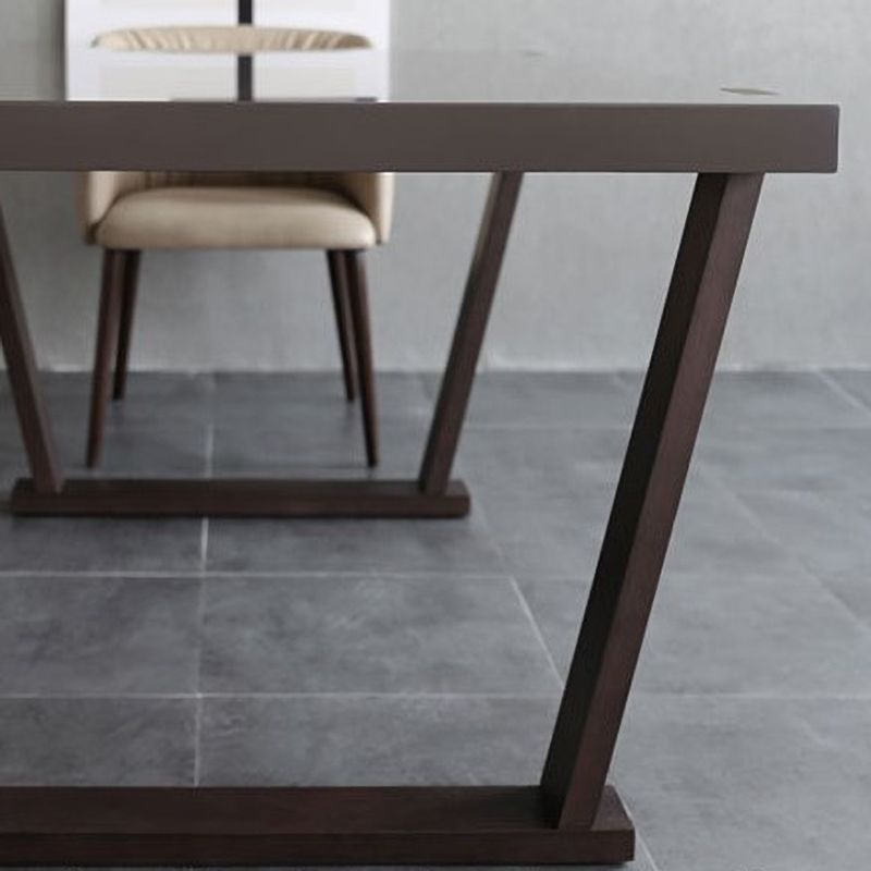 Solid Wood Contemporary Rectangle Table Wood Top Table with Sled Base
