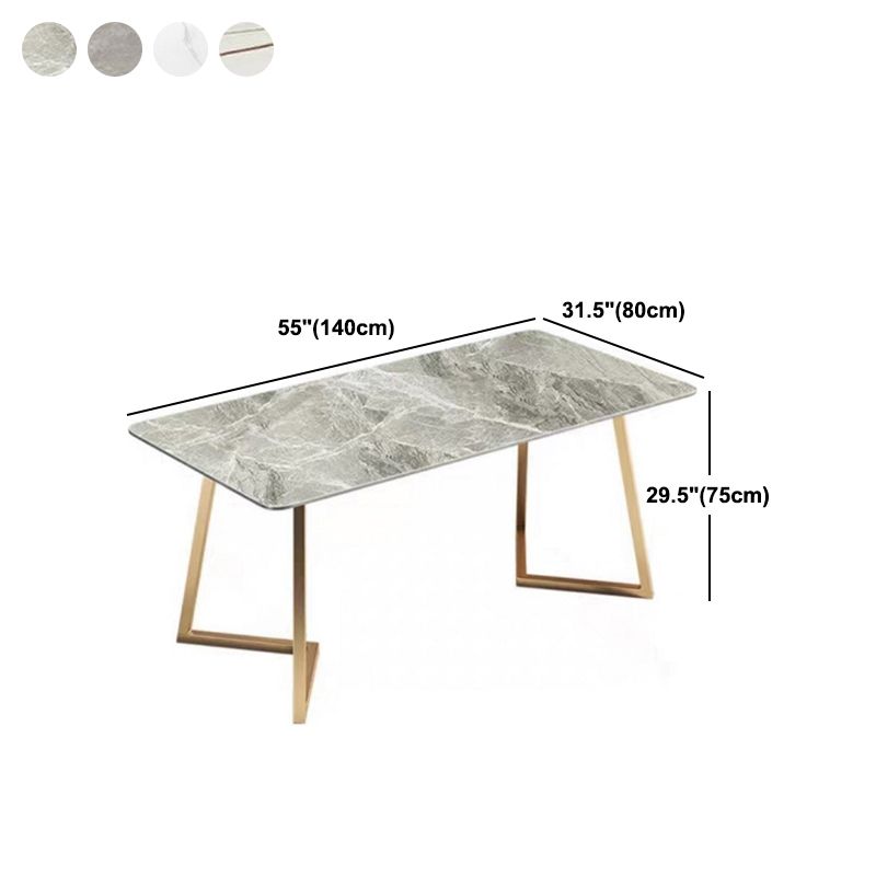 Metal Traditional Luxury Rectangle Dining Table with Sled Sintered Stone Table for Home