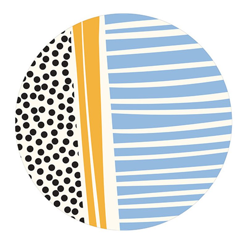 Yellow Nordic Rug Color Block Polyester Rug Stain Resistant Rug for Living Room