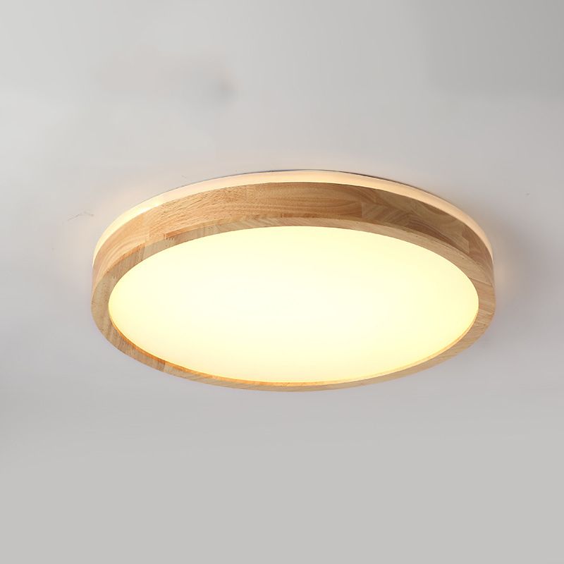 Ronde inbouwverlichtingsarmaturen Eenvoud Houten plafondverlichtingsarmaturen voor slaapkamer