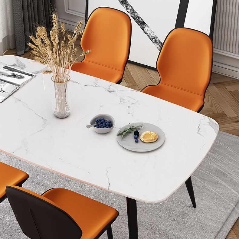 Silla lateral de cuero contemporánea para restaurante, acabado mate Parsons, silla de comedor