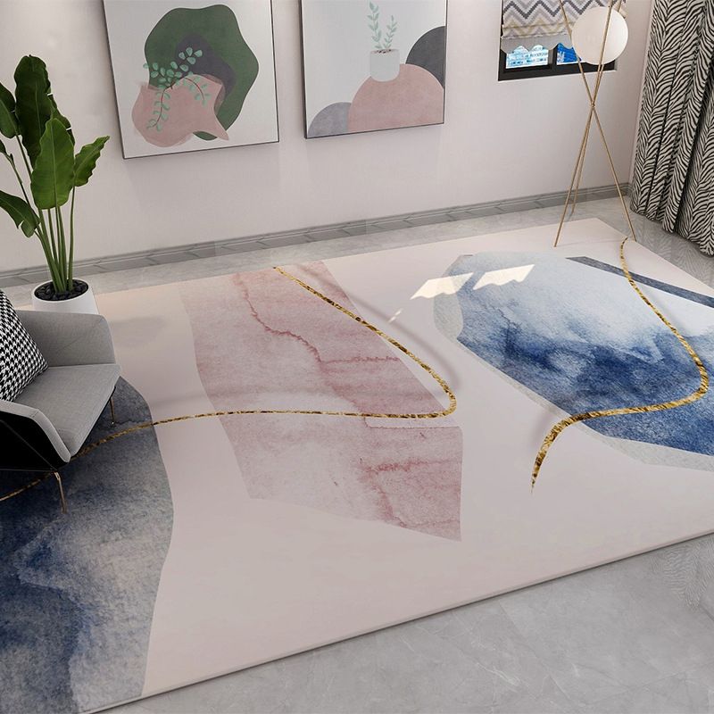 Veelkleurige moderne vloerkleed polypropyleen kleurblokt tapijt machine wasbaar vlekbestendig tapijt voor decor