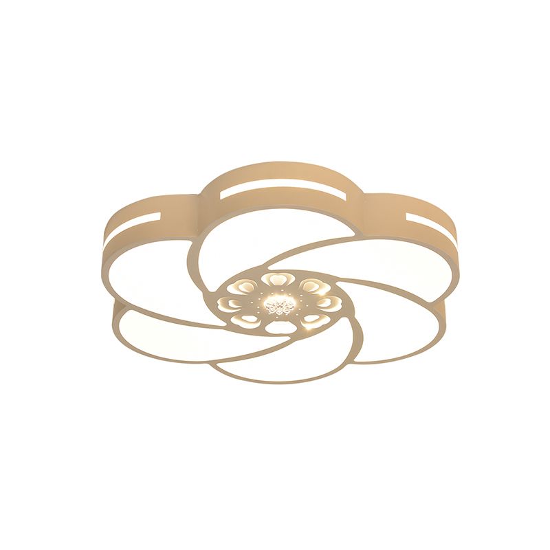 Spiral Fleur Fleur de fer Éclairage Éclairage LED Contemporaine Flush blanc Ceiling Fixture