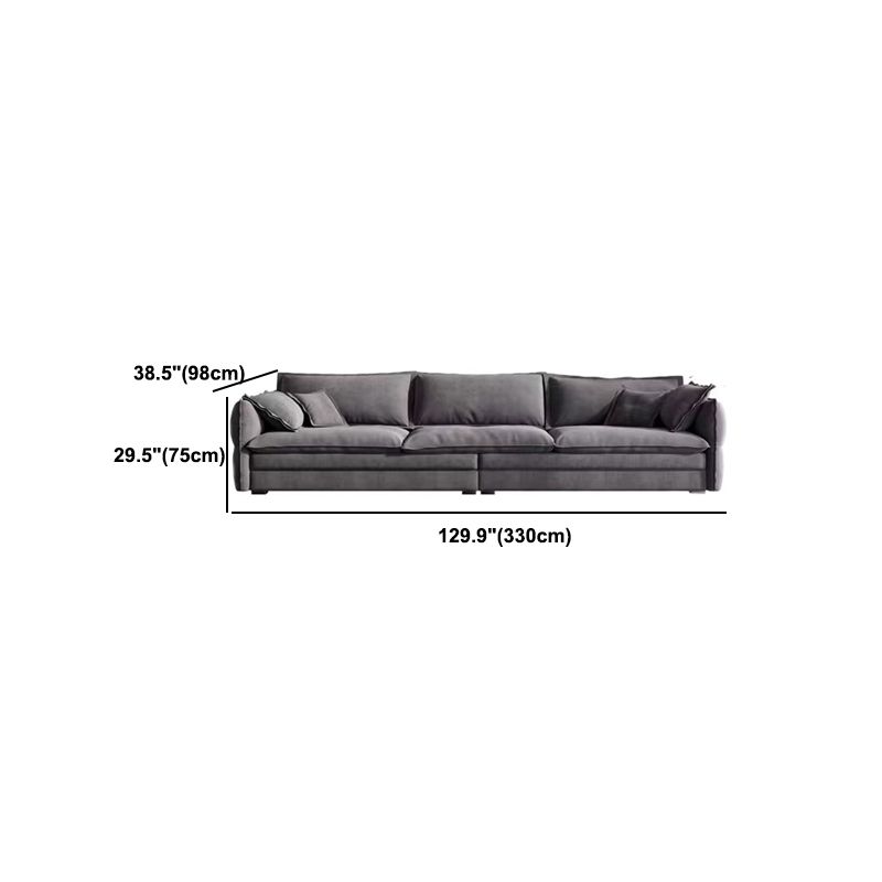 Contemporary Cushions Sofa & Chaise Loose Back Flared Arm Sofa