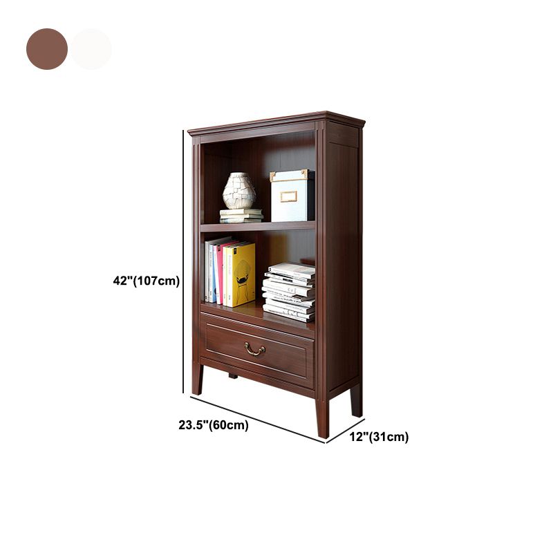 Solid Wood Closed Back Bookshelf Nordic Standard Bookcase with Shelves