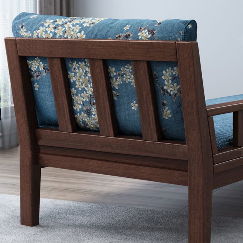 Traditional Living Room Linen Chaise Upholstered Chaise Lounge with Wooden Base