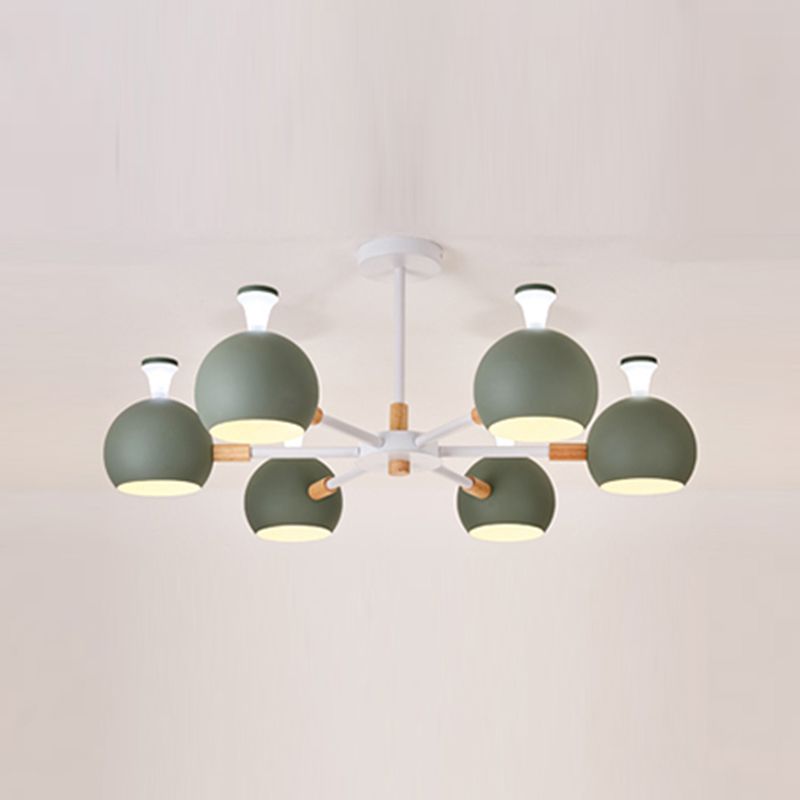 Multi Light Spherical Branch Hanging Light Modern Style Metal Hanging Lighting for Bedroom