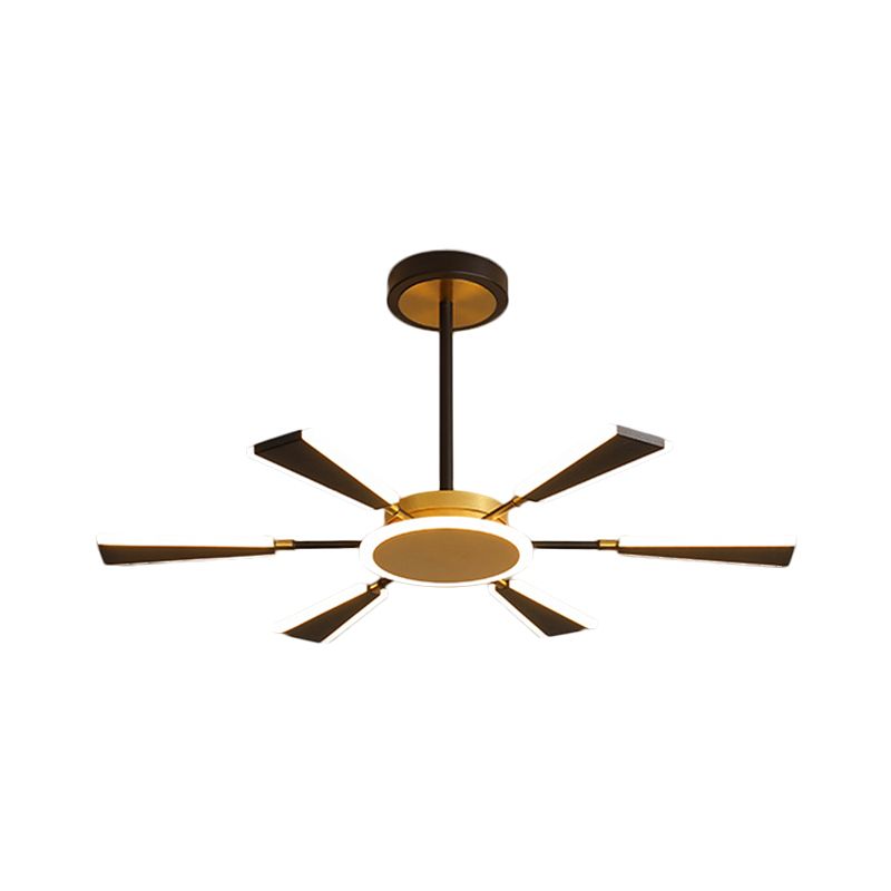 Trapezoid Living Room Chandelier Lamp Metallic 31.5"/39"/47" W LED Modern Pendant Light in Gold, Warm/White Light