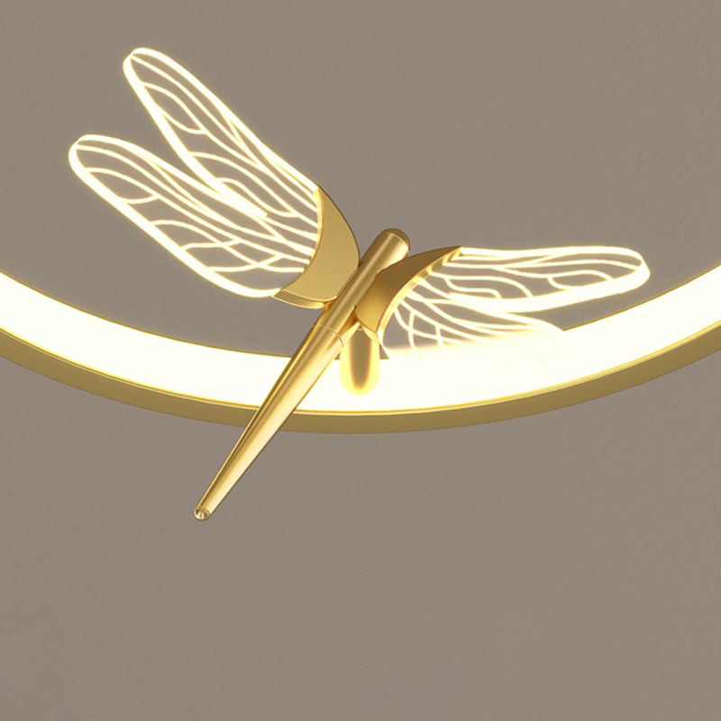 Modern LED Hanging Ceiling Light Metal 1-Light Circle Ceiling Pendant Light