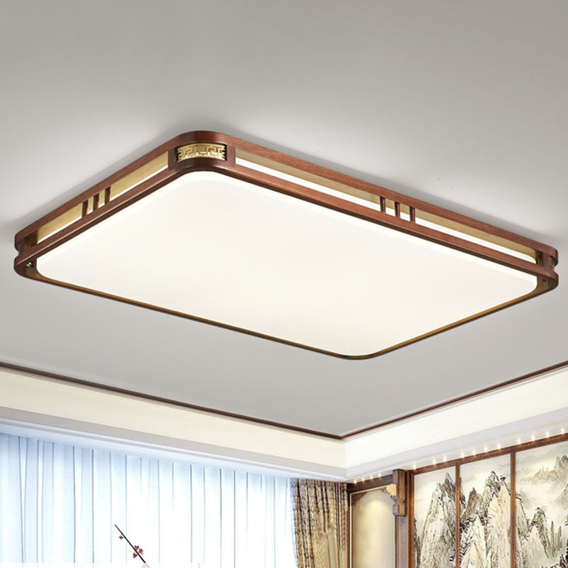 Minimalist Wood Flush Mount 1-Light LED Flush Mount Ceiling Light for Living Room