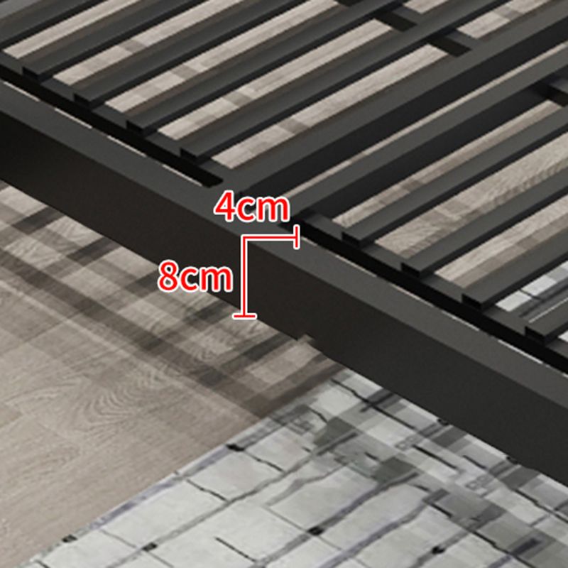 Contemporary Metal Slat Standard Bed with Rectangular Headboard