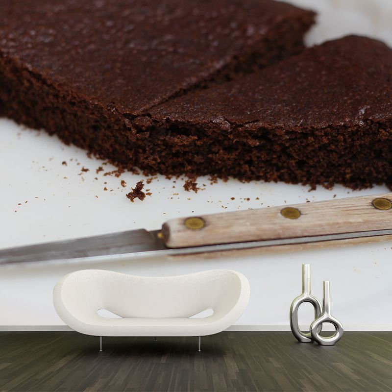 Cake Mural Wallpaper Contemporary Mildew Resistant Commerce Shop Decoration