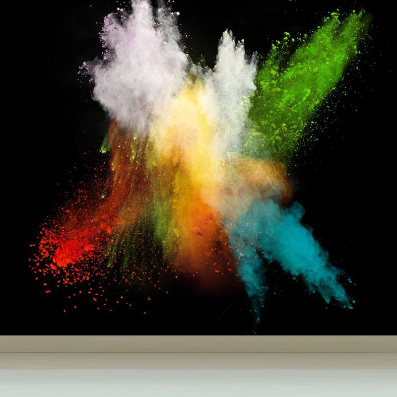 Waterproof Rainbow Explosion Wall Mural Modern Non-Woven Wall Covering, Personalized Size