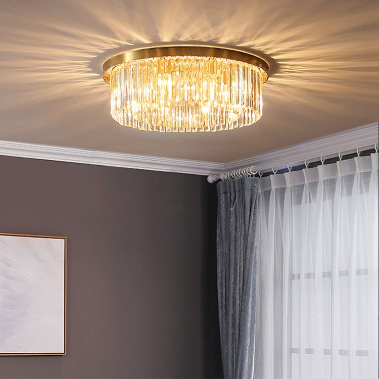 Modern Round Shape Flush Mount Light Fixtures Crystal Flush Mount Ceiling Light