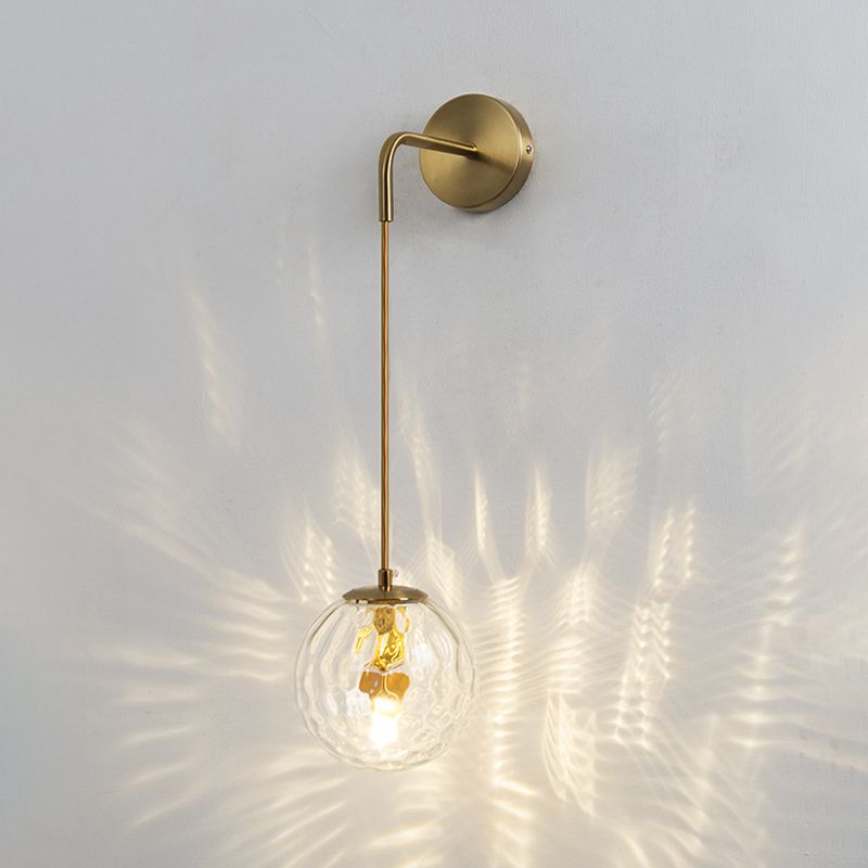 Gold Glass Wall Light Contemporary Global 1-light Wall Sconce for Bedroom