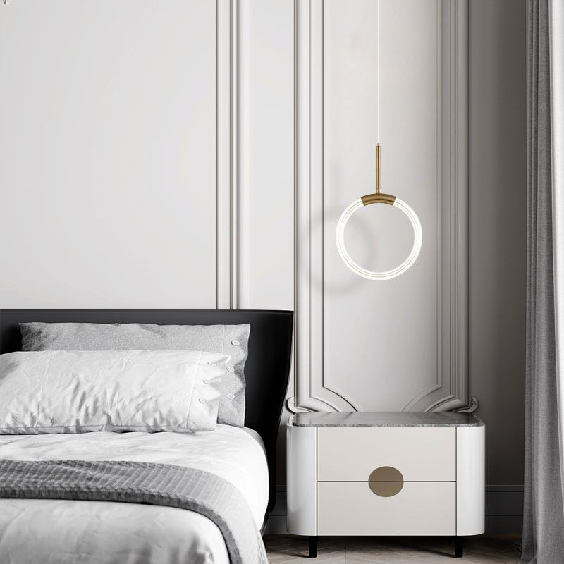 Modern Gold Pendant Light Metal Geometric Hanging Pendant for Living Room