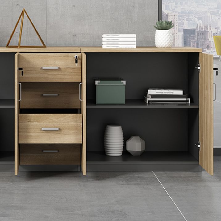 Contemporary Lateral Filing Cabinet Engineered Wood File Cabinet with Storage