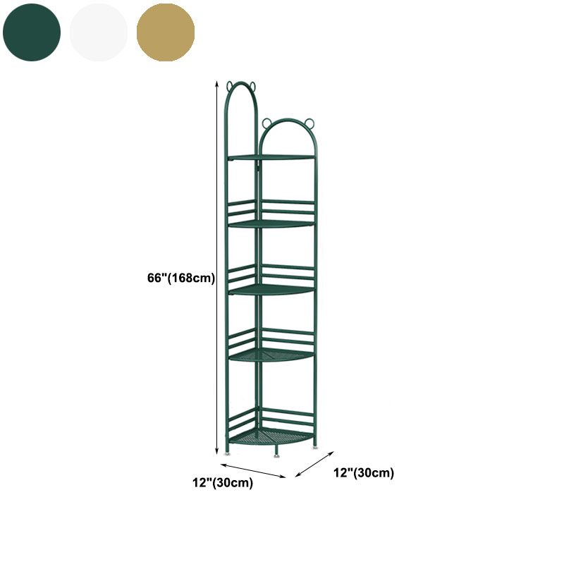 Modern Metal Bookcase Corner Open Shelf Bookshelf with Shelves