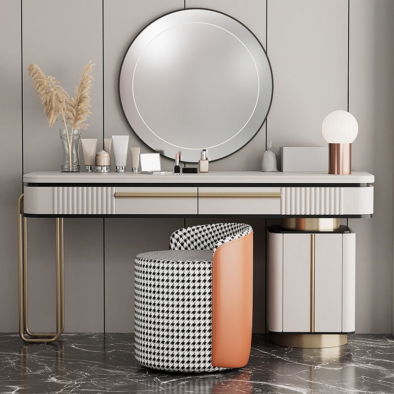 Contemporary Tear Resistant Pouf Round Grey Pouf for Living Room