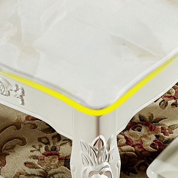 Nordic Sintered Stone Top Dining Set with 4 White Solid Wood Legs for Dining Furniture